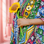 Night wear Cotton Lawn Kaftan-(Printed Random Printed Colors)