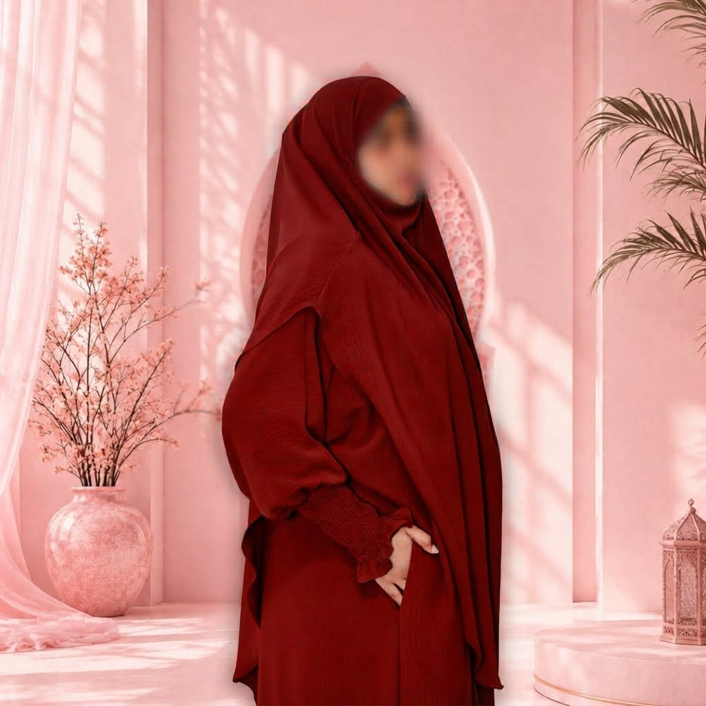 Malaysian CEY Fabric Abaya+Long Makhna- Random Colors