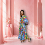 Night wear Cotton Lawn Kaftan-(Printed Random Printed Colors)