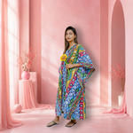 Night wear Cotton Lawn Kaftan-(Printed Random Printed Colors)