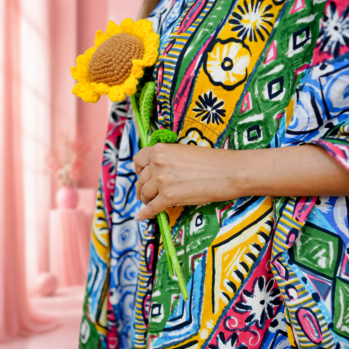 Night wear Cotton Lawn Kaftan-(Printed Random Printed Colors)