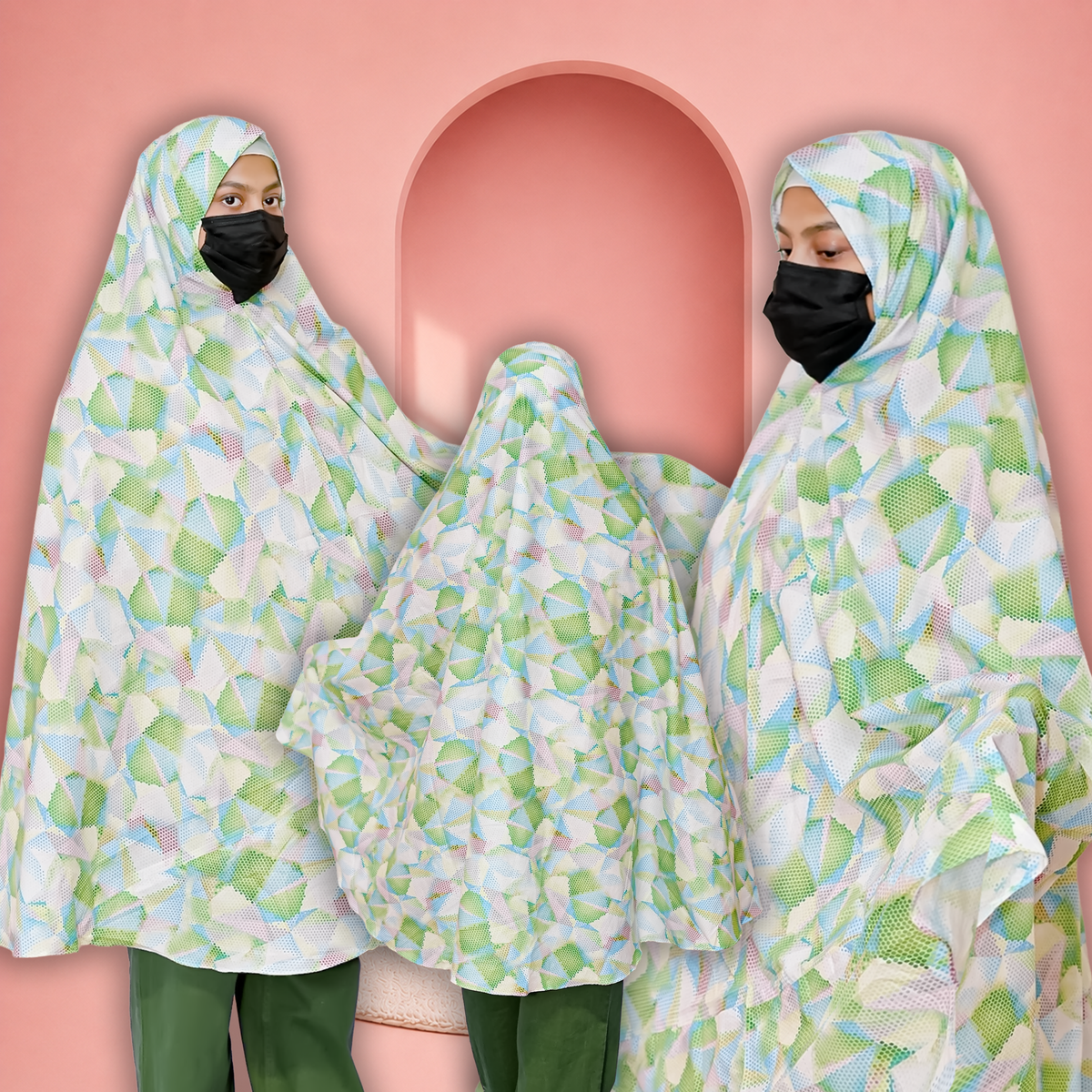 Namaz Chadar Floral Lawn Full Size- Random Colors